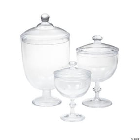Fun Express Clear Plastic Decorative Food Storage Jars (3 Count)
