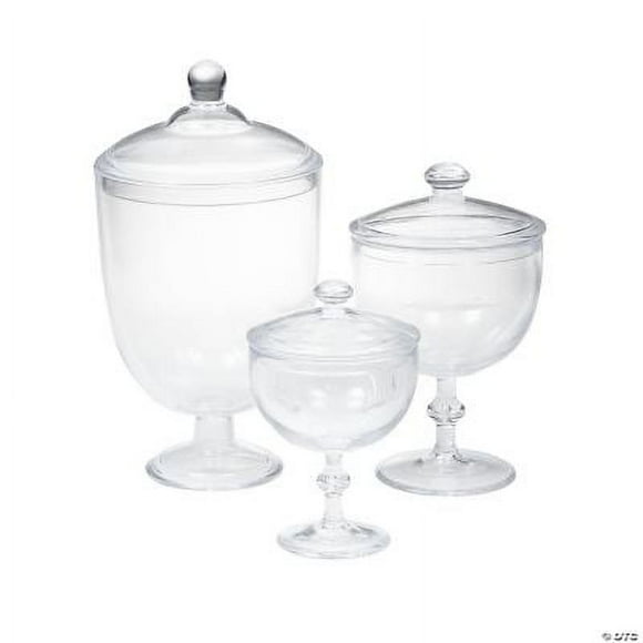Fun Express Clear Plastic Decorative Food Storage Jars (3 Count)