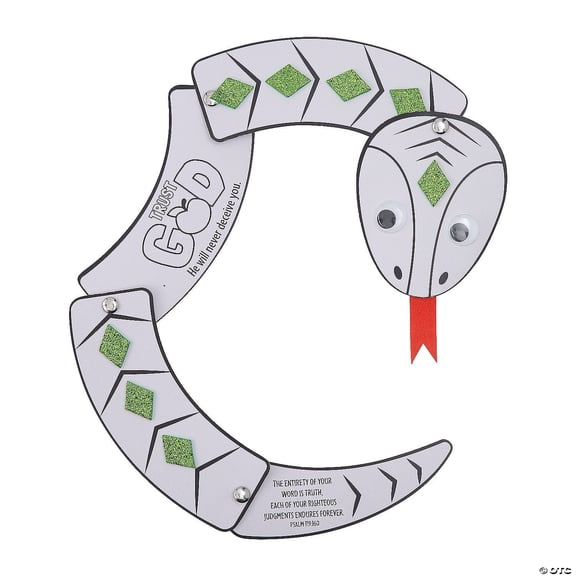 Fun Express Color-Your-Own Adam & Eve Jointed Snake Craft Kit DIY Religious Craft for Kids Sunday School & Vacation Bible School 2024 Activity Interactive Art Project Paper & Brads - 12 Pieces