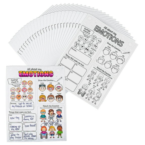 16" x 20 3/4" Color Your Own All About My Emotions Paper Posters - 30 pieces