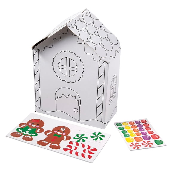 Fun Express Color Your Own Gingerbread Houses - 12 Pc