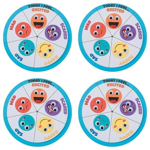 Fun Express Color Your Own How I Feel Wheel Educational Craft Kit - Makes 48