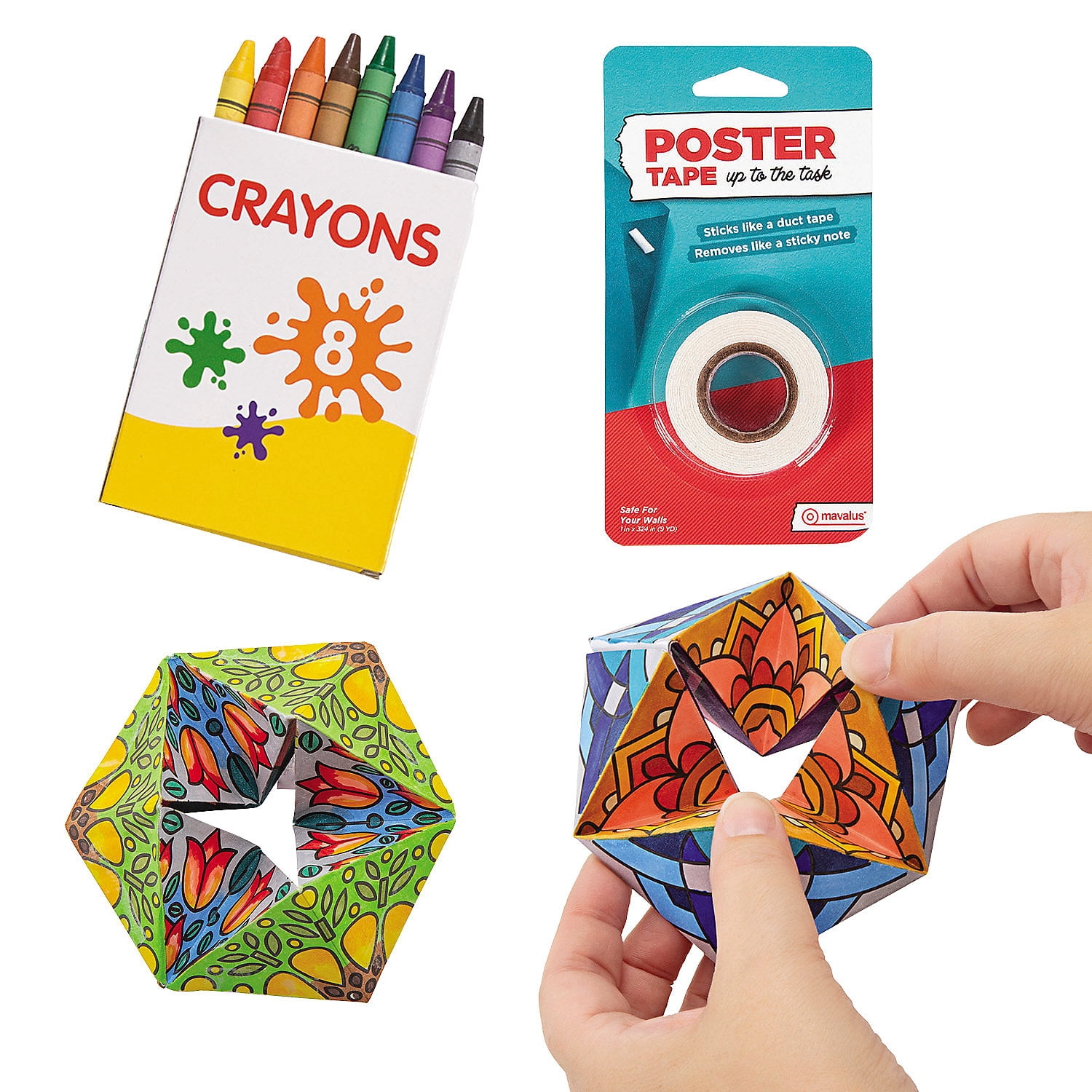 Fun Express Color Your Own Kaleidocycles with Crayons Assortments May Vary