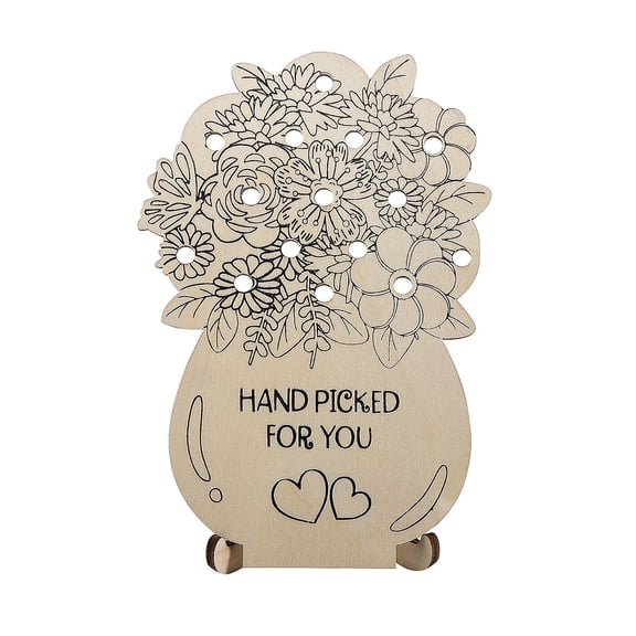 Color Your Own Wooden Flower Holders - 12 Pieces