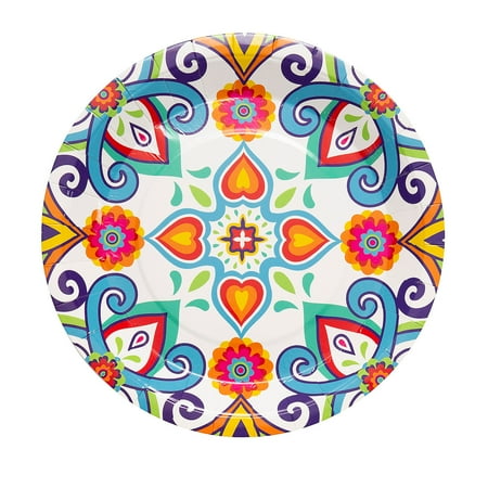 Fun Express Colorful Fiesta Paper Dinner Plates 8 Count