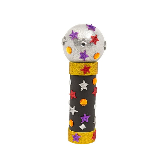 Fun Express Craft Tube Glitter Microphone Craft Kit - Makes 6