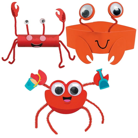Fun Express Cute Crab Craft Kit Assortment - Makes 36