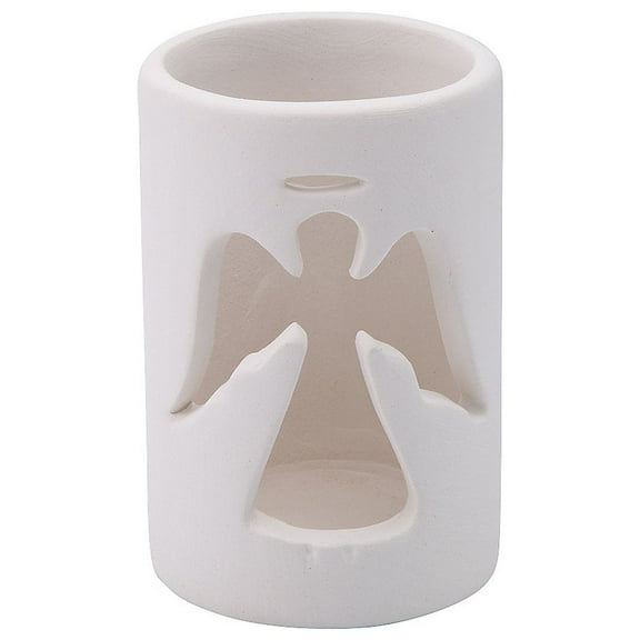 Fun Express DIY Ceramic Angel Votive Candle Holders - 12 Pc