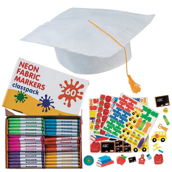 Fun Express DIY Elementary Graduation Cap Decorating Kit for 12