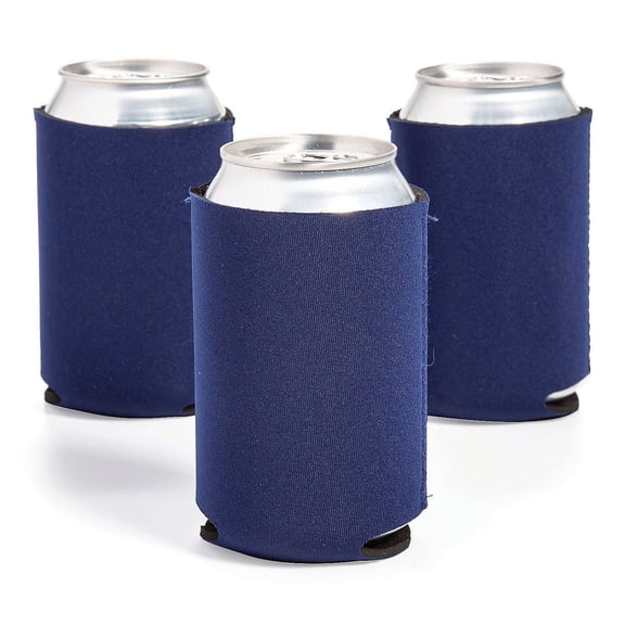 Fun Express DIY Navy Blue Can Coolers - 12 Pieces