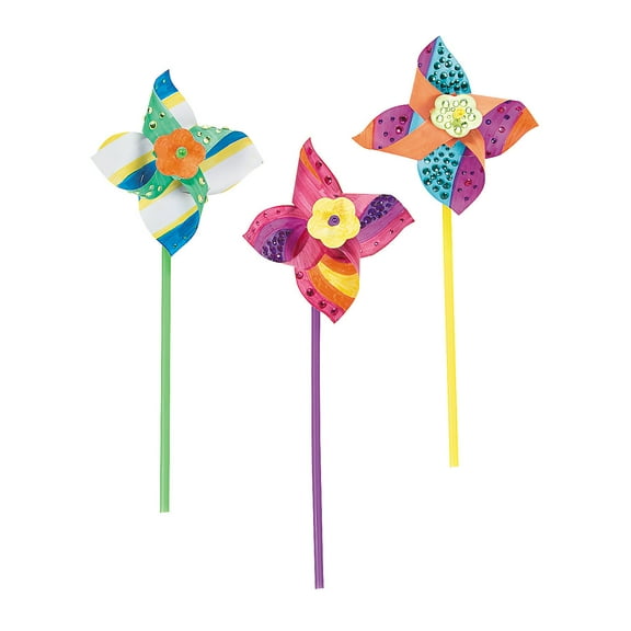 Fun Express DIY Pinwheels for Kids, Set of 48 Paper DIY Pinwheels to Keep Kids Engaged, Unlock Your Child's Creativity with DIY Pin Wheel for Kids, Endless Fun, Quality Crafting Time