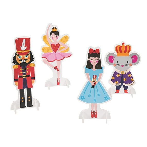 Fun Express Decorative Nutcrackers with Centerpiece, 9" - 12" Foam, Multicolor (4 Pieces)