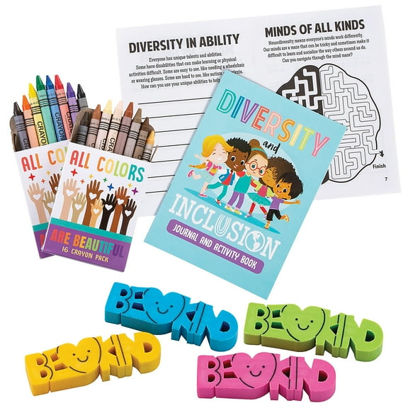 Fun Express Diversity Activity Book with Crayons Kit for 12
