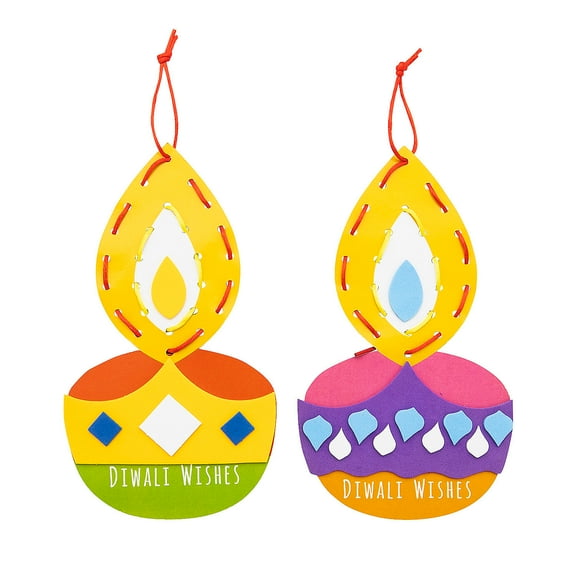 Fun Express Diwali Wishes Lacing Craft Kit - Makes 12