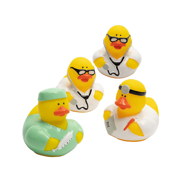 Fun Express - Doctor Rubber Ducks - Toys - Character Toys - Rubber Duckies - 12 Pieces