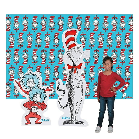Fun Express Dr. Seuss The Cat in the Hat Backdrop Decorating Kit - 5 Pieces