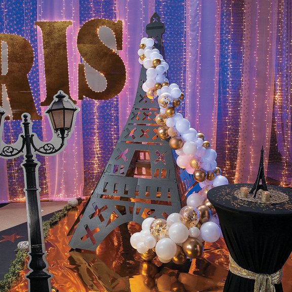 Fun Express Eiffel Tower with Balloon Garland Kit 259 Pc 10 Ft