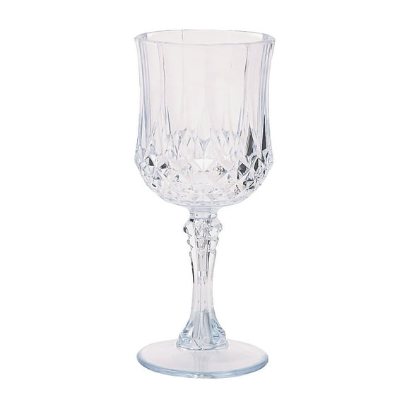 Fun Express Elegant 8 oz Patterned Plastic Wine Glasses (Set of 12)