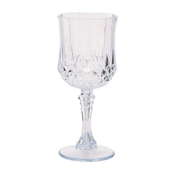 Fun Express Elegant 8 oz Patterned Plastic Wine Glasses (Set of 12)