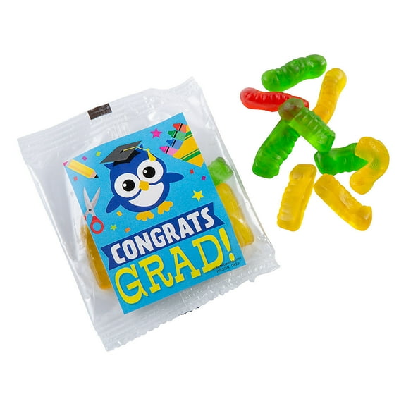Fun Express Elementary Graduation Gummy Worm Handout 18 Pieces