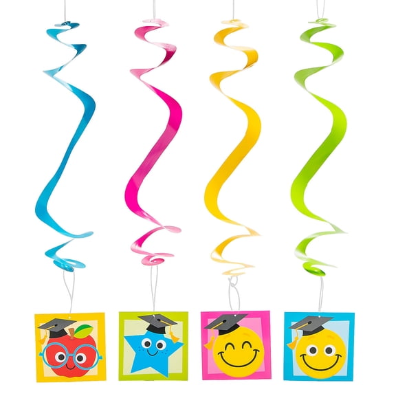 Fun Express Elementary Graduation Hanging Swirl Decorations - 12 Pc.