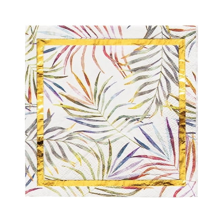 Fun Express Elevated Luau Paper Beverage Napkins 16 Pieces