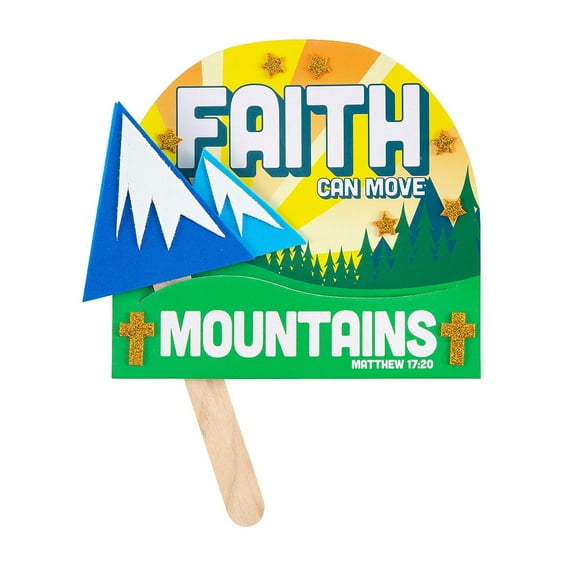 Fun Express Faith Can Move Mountains Pop-Up Craft Kit 12 Projects Includes Pre-Cut Pieces & Instructions Easy Assembly Perfect for DIY Fun 6 1/2" x 6" - 12 pieces