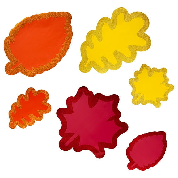 Fun Express Fall Leaf Cutouts with Glitter - 6 Pc