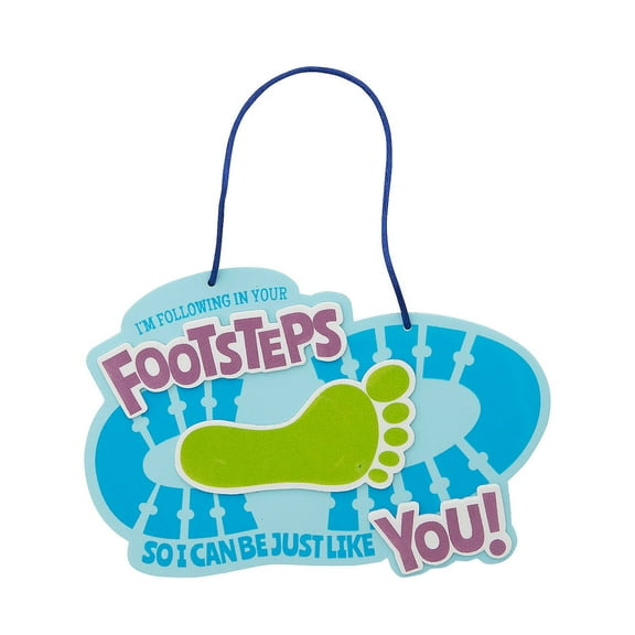 Fun Express Father’s Day Footprint Sign Craft Kit - Makes 12