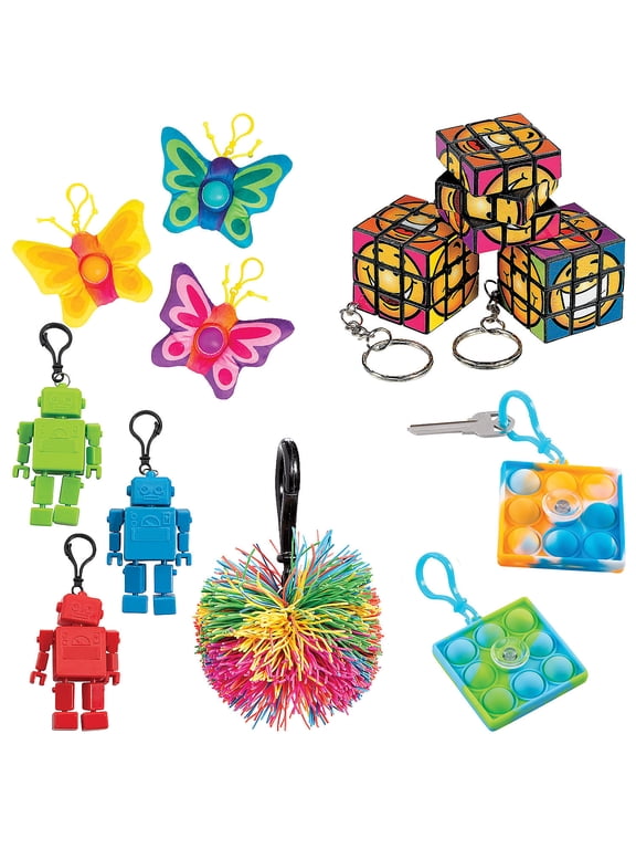 Fidget Toy Backpack Clip Assortment Bulk 54 Pc