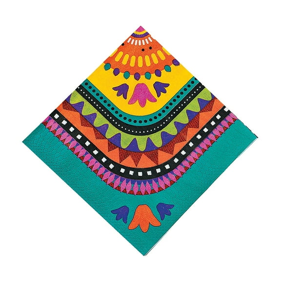 Fun Express Fiesta Bright Striped Luncheon Napkins - 16 Pc.