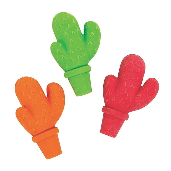 Fun Express Fiesta Cactus Erasers - 24 Pc.
