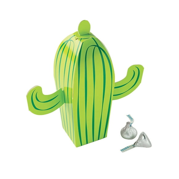 Fun Express Fiesta Cactus Favor Boxes - Vibrant Party Favor Boxes for Weddings Birthdays Fiesta-Themed Events & Celebrations - Perfect for Gift Wrapping Decorations & Party Favors - 12 Pieces