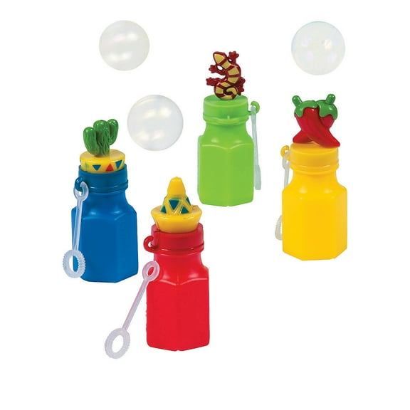 Fun Express Fiesta Character Bubble Bottles - 12 Pc.