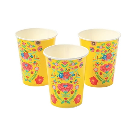 Fun Express Fiesta Floral Bright Paper Cups - 8 Pc.