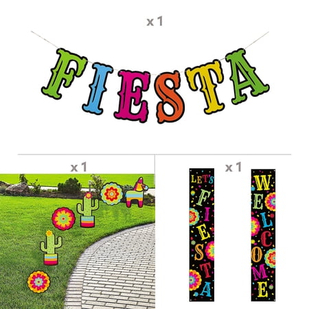 Fun Express Fiesta Outdoor Decorating Kit - 9 Pc