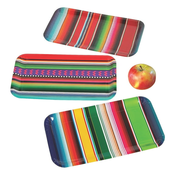 Fun Express Fiesta Sarape Paper Serving Trays - 3 Pc.