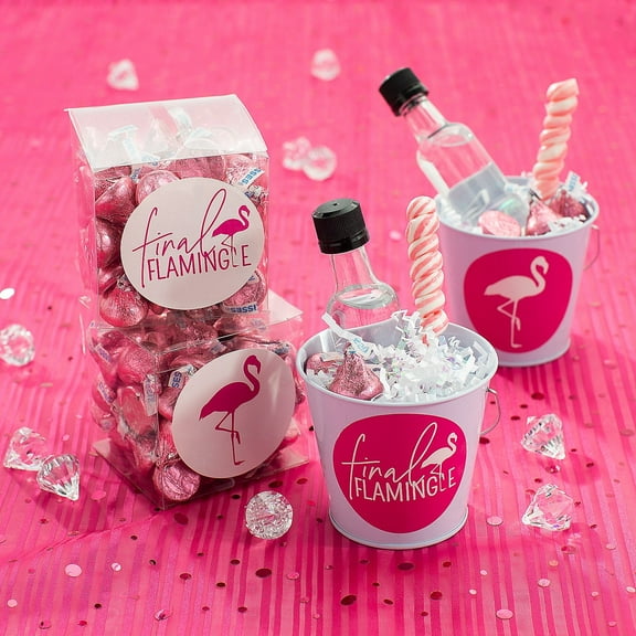 Fun Express Final Flamingle Bachelorette Party Favor Stickers & Containers Kit - 39 Pc