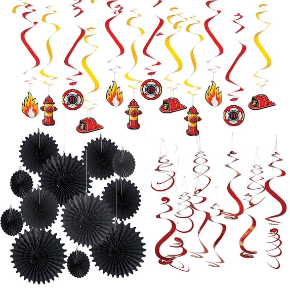 Fun Express Firefighter Party Decorating Kit 36 Pieces