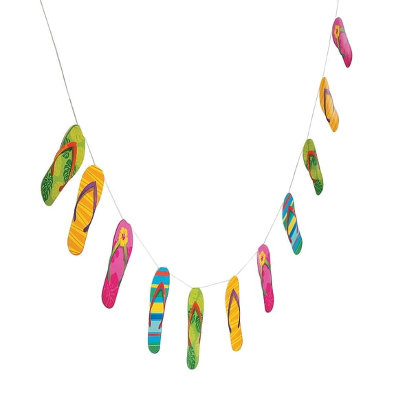 Fun Express - Flip Flop Garland - Party Decor - Hanging Decor - Garland - 1 Piece