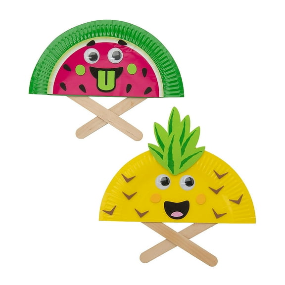Fun Express Fruit Fan Paper Plate Craft Kit - Makes 12
