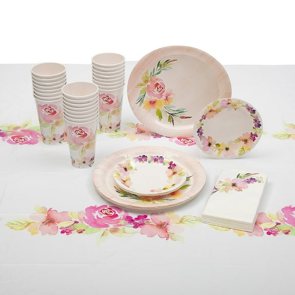 Fun Express Garden Party Tableware Kit, 57 Pc, Tableware for 8 Guests