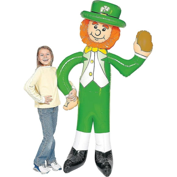 Fun Express Giant 70 Inch Inflatable Leprechaun for St. Patrick's Day, Toys