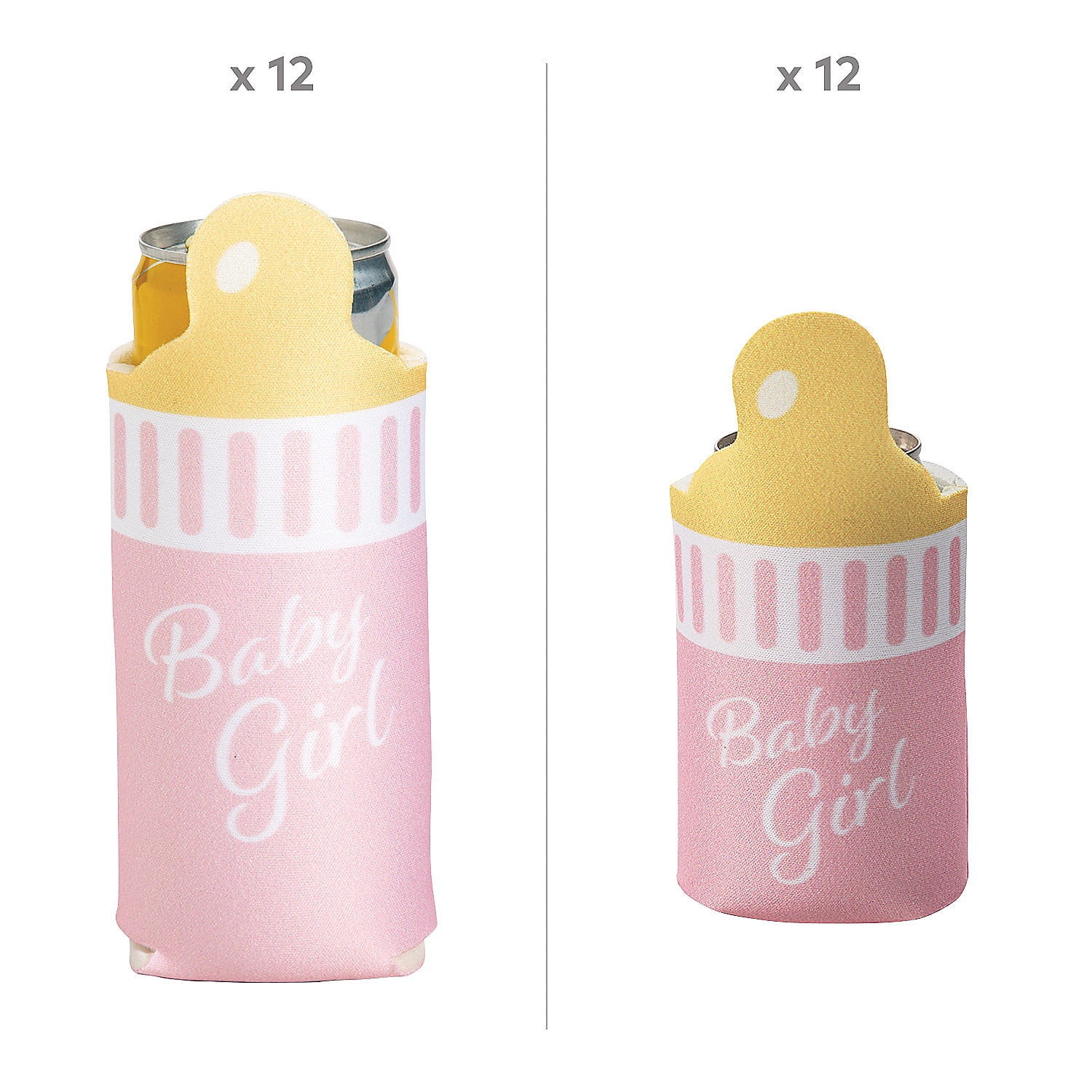 Fun Express Girl Baby Bottle Regular & Slim Fit Can Coolers