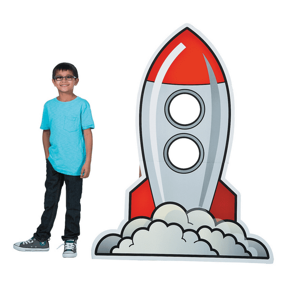 Fun Express God's Galaxy Rocket Photo Stand-Up, Cardboard, 45" x 59 1/2"