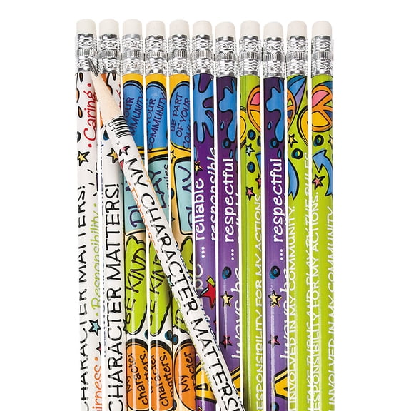 Fun Express - Good Character Pencils - Stationery - Pencils - Pencils - Printed - 24 Pieces