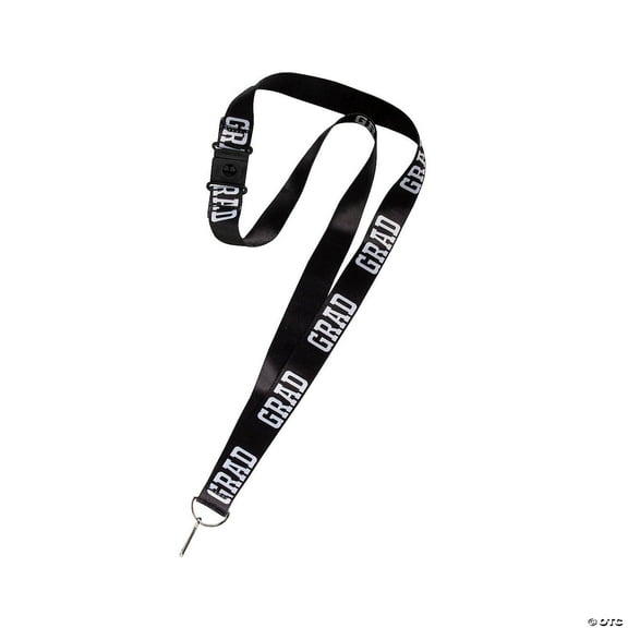 Fun Express Grad Black Breakaway Lanyards - 12 Piece