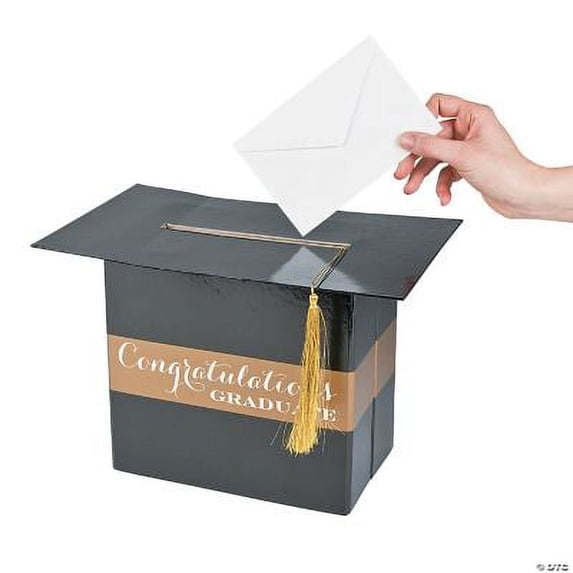 Fun Express Grad Shaped Card Box Multi-color Honeycomb Cinco de Mayo Party Supply Set
