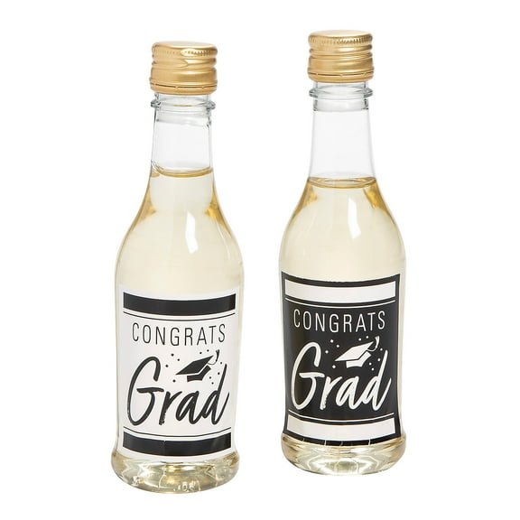 Fun Express Graduation Party Congrats Grad Mini Wine Bottle Labels - 12 Pc.