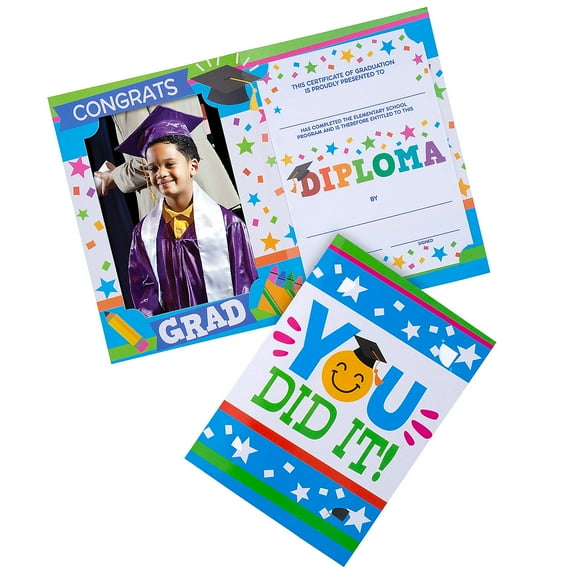 11 1/4" x 8" Graduation Photo & Diploma Holder Cardstock Booklets - 12 pieces